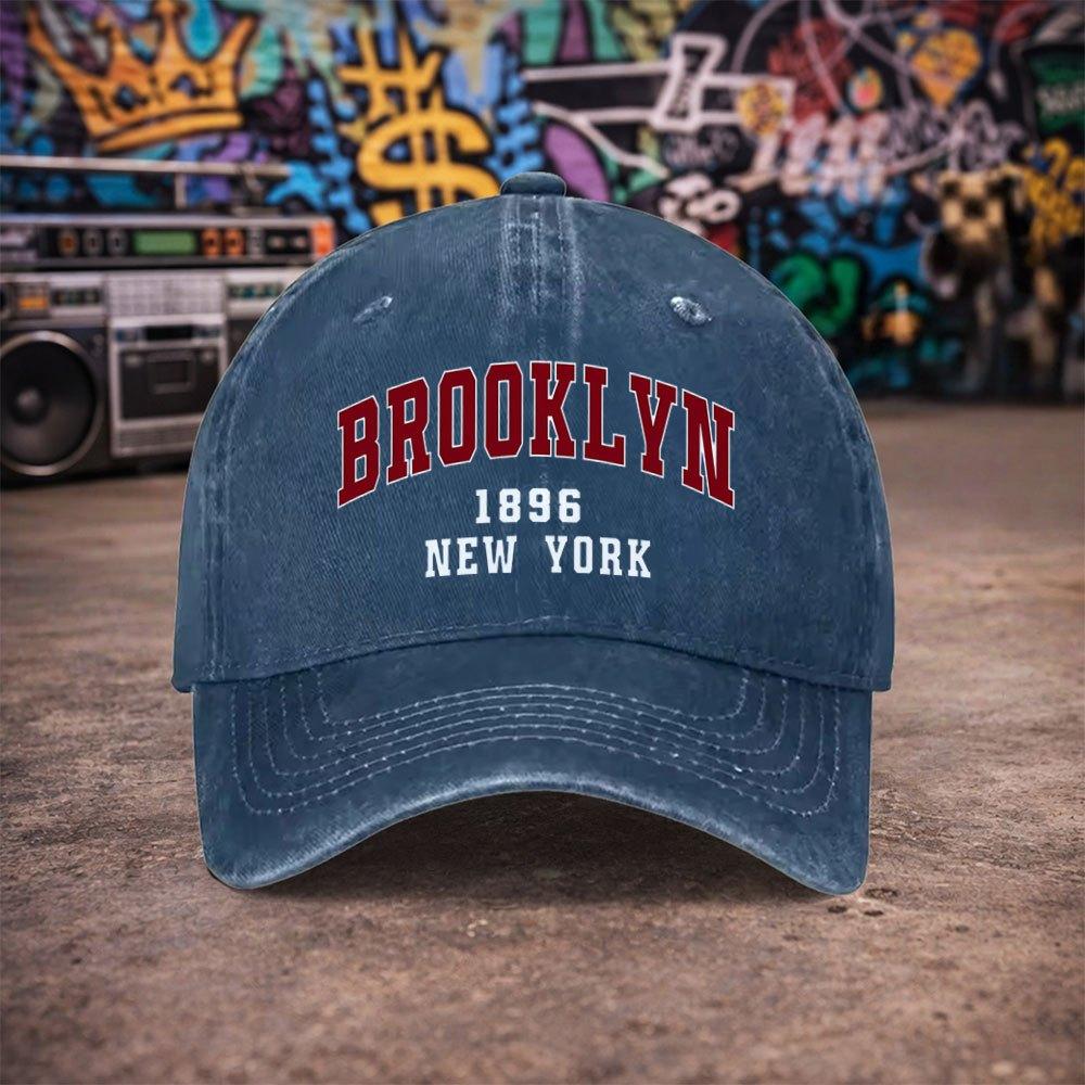 Pc Unisex Brooklyn Vintage Gewaschene Baseballkappe UnisexS Trendiger Hut Vielseitige Schirmmütze Lustiger Aufdruck Einzigartiges Geburtstagsgeschenk f
