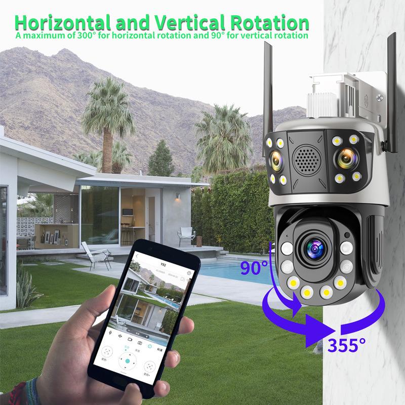 50x Optical Zoom Triple-Lens Wireless WiFi HD 9MP Outdoor Home Security Camera