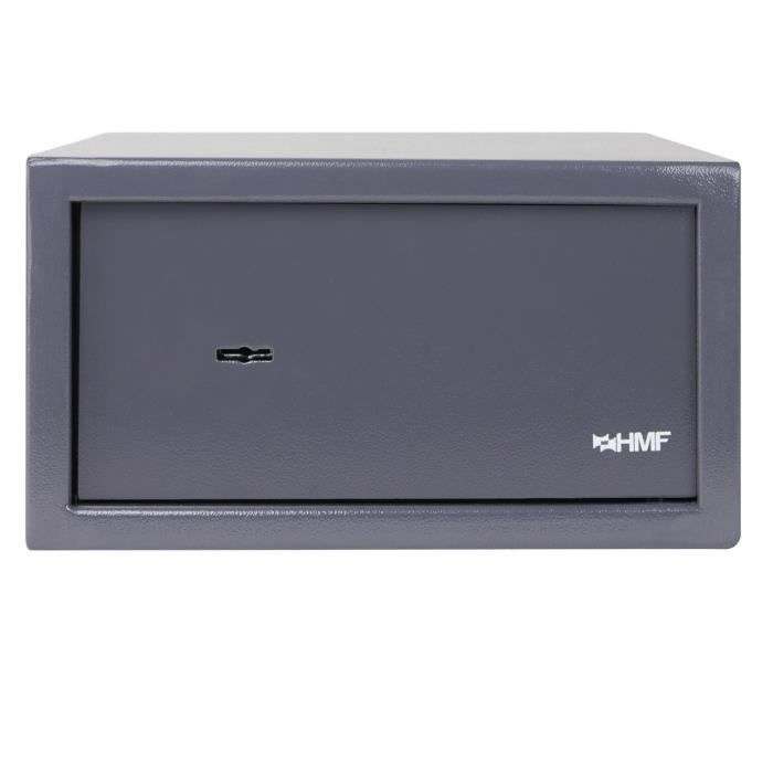 Coffre-fort - hmf - 49217-11 - serrure à panneton double - 31 x 17 x 28 cm - acier anthracite