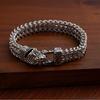 Men's Retro Punk-style Stainless Steel Snake Head Beast Head and Skull Bracelet