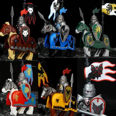 Green Dragon Raven Knights Shield Action Figures MOC Medieval Ancient Knights Scene Building Block Creative Toys for Children