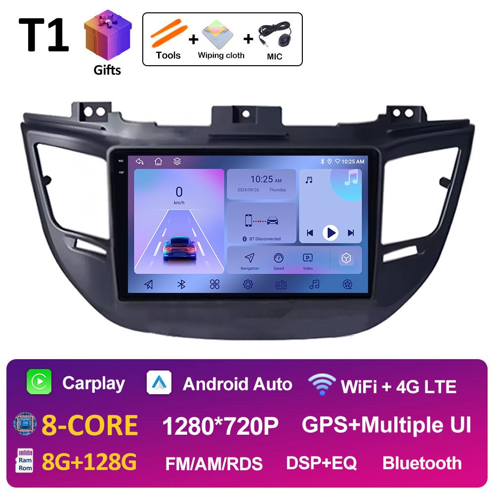 9 inch Android 14 For Hyundai Tucson IX35 3 2015 2016 2017 2018 Car Video Radio Multimedia Player QLED IPS Screen Head Unit WIFI