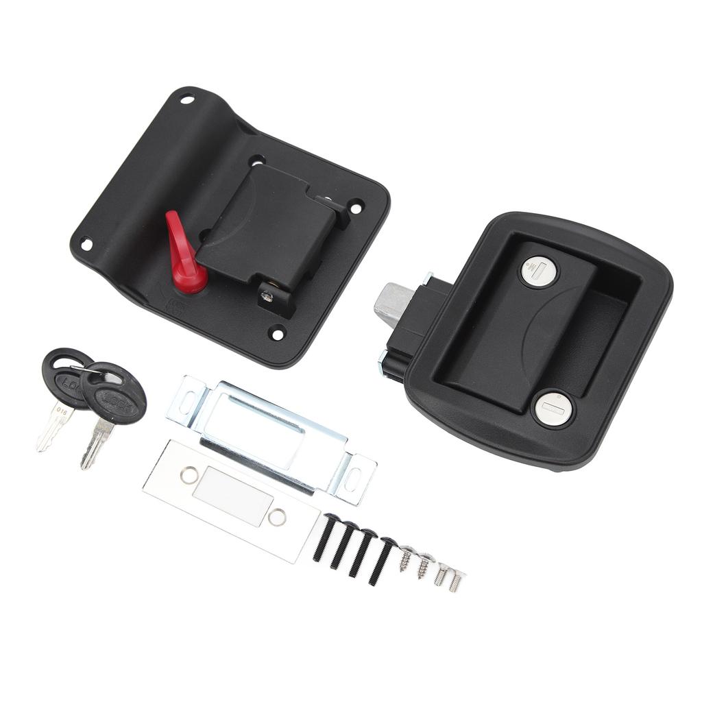 RV Door Lock IP67 Waterproof High Strength Black Paddle Entry Door Latch for Trailer Camper
