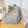 School bag Korean style gentle style with a fufu little bear double shoulder bag, student party campus style, high-appearance practical backpack