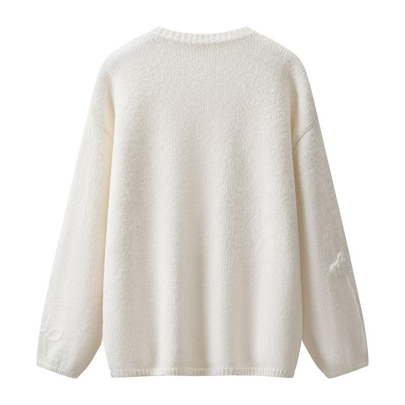 Women's Autumn 2026 Stylish Loose Jacquard Knit Pullover Sweater