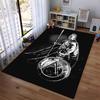 Black Warrior Carpet with Spear and Shield Design, Bold Artistic Style Suitable for use as an anti-slip for living room bedroom sofas