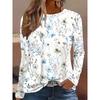 Autumn and Winter Women's 3D Printed Crew Neck Long Sleeve T-Shirt