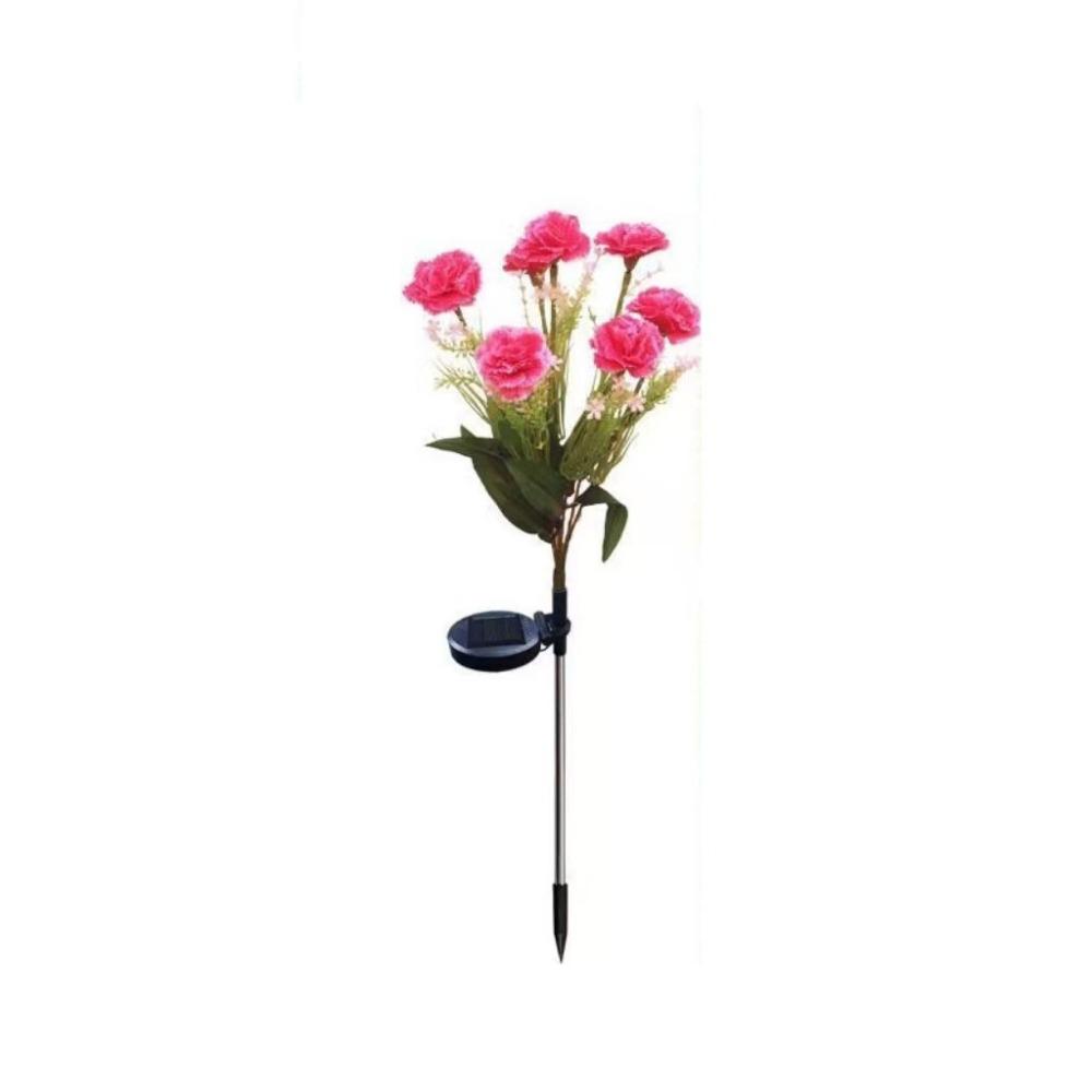 

7 Heads Outdoor Yard Lights Simulation Flower Colorful LED Simulation Flower Lights Solar Powered Waterproof Garden Floral Lamp розы красного