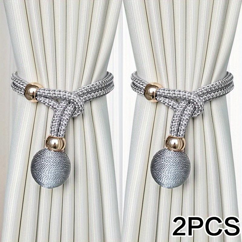 2Pcs Adjustable French Ball Curtain Tiebacks, Convenient Draped Tiebacks Decorative Curtain Fixer Curtain Tiebacks
