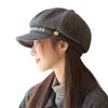 Autumn hat women's big head circumference showing face small octagonal hat retro newsboy hat versatile painter hat
