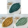 Teddy Fleece Knit Leaf Cushion For Living Room Decor With Pp Cotton Filling