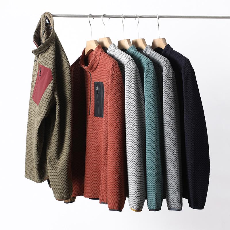 Unisex Mountain Fleece Jacket: Velvet-Lined Hoodie, Long Sleeve, Stand Collar, Autumn/Winter Base Layer