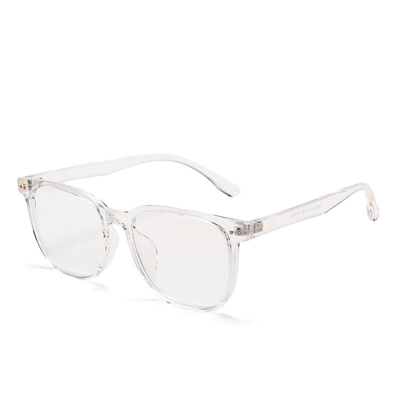 2026 Korean Square TR90 Anti-Blue Light Glasses Frame with Prescription-Ready Large Plano Lenses, Style 1014.