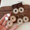 Elegant Autumn Retro Hong Kong-Style Woven Circle Earrings: Light Luxury & Exquisite Statement for Women