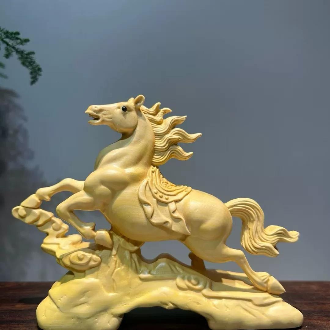 Wooden carved horse  13*3.5*10cm   Spiritual sculpture  Hand carved wood statue   Minimalist eastern art   Yoga studio decor