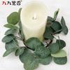 American Imitation Wreath Candle Wreath Eucalyptus Wreath Eucalyptus Leaf Wreath Dining Table Money Leaf Wreath