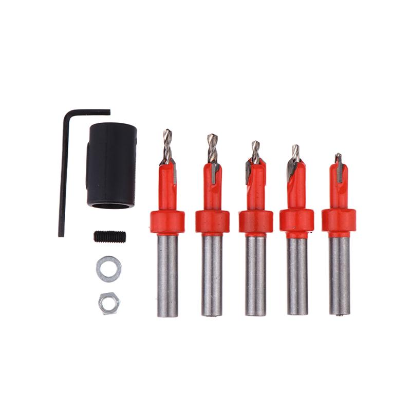 8Mm Woodworking Countersink Router Drill Bit Set Screw Extractor Router Bits Hole Punch Woodworking Tools For Wood Drilling