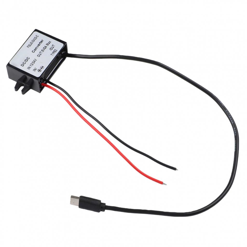 Waterproof DC Converter USB C Adapter for 12V 24V Input to 5V Output Charging