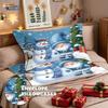 3pcs Christmas cartoon snowman goblin print coreless duvet cover set multi size bedroom dormitory bedding holiday decoration