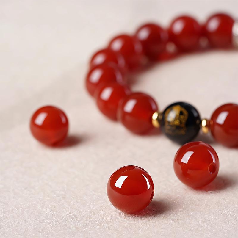 7A Grade Red Agate Zodiac Guardian Buddha Bracelet for Men & Women - Natural Agate Buddhist Beads