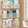 Yousheng 1/2/3Pcs Storage Rack Metal Bookshelf Strong Load-bearing Simple Installation Multipurpose Wall Mount Record Holder Magazine Rack