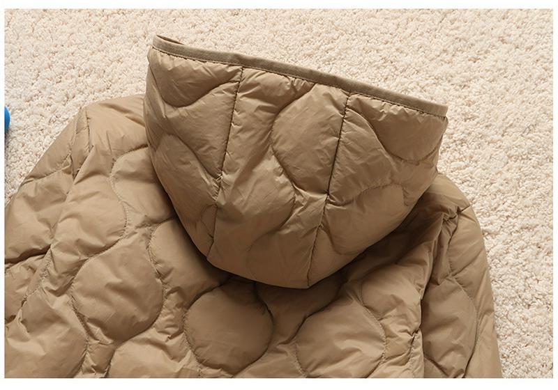 2025 Herbst/Winter Damen Kapuzen-Leichtdaunenjacke - Langarm, Lässig, Warm, Koreanischer Modestil.