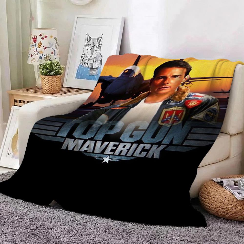 Top Gun Maverick Movie Poster Pattern Blanket Fluffy Plush Throw Blanket For Living Room Gaming Room Home Decor Holiday Gift