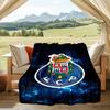 1PC Fc Space Emblem Printed Soft Flannel Blanket Throw for Adult Bedroom Living Room Sofa Camping Travel Fan Gifts Christmas Gifts