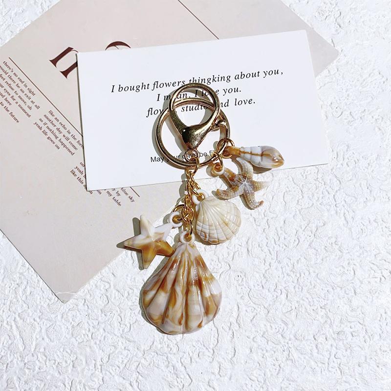 

Bohemia Beach Style Seashell Starfish Keychain Fashion Bag Charms And Car Ornaments A