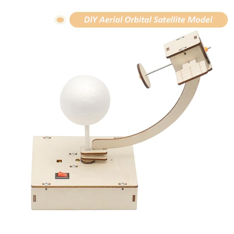 DIY Holz Satellitenmodell Wissenschaftsspielzeug Pädagogisches Puzzle für Kinder Lernen Technologie G56