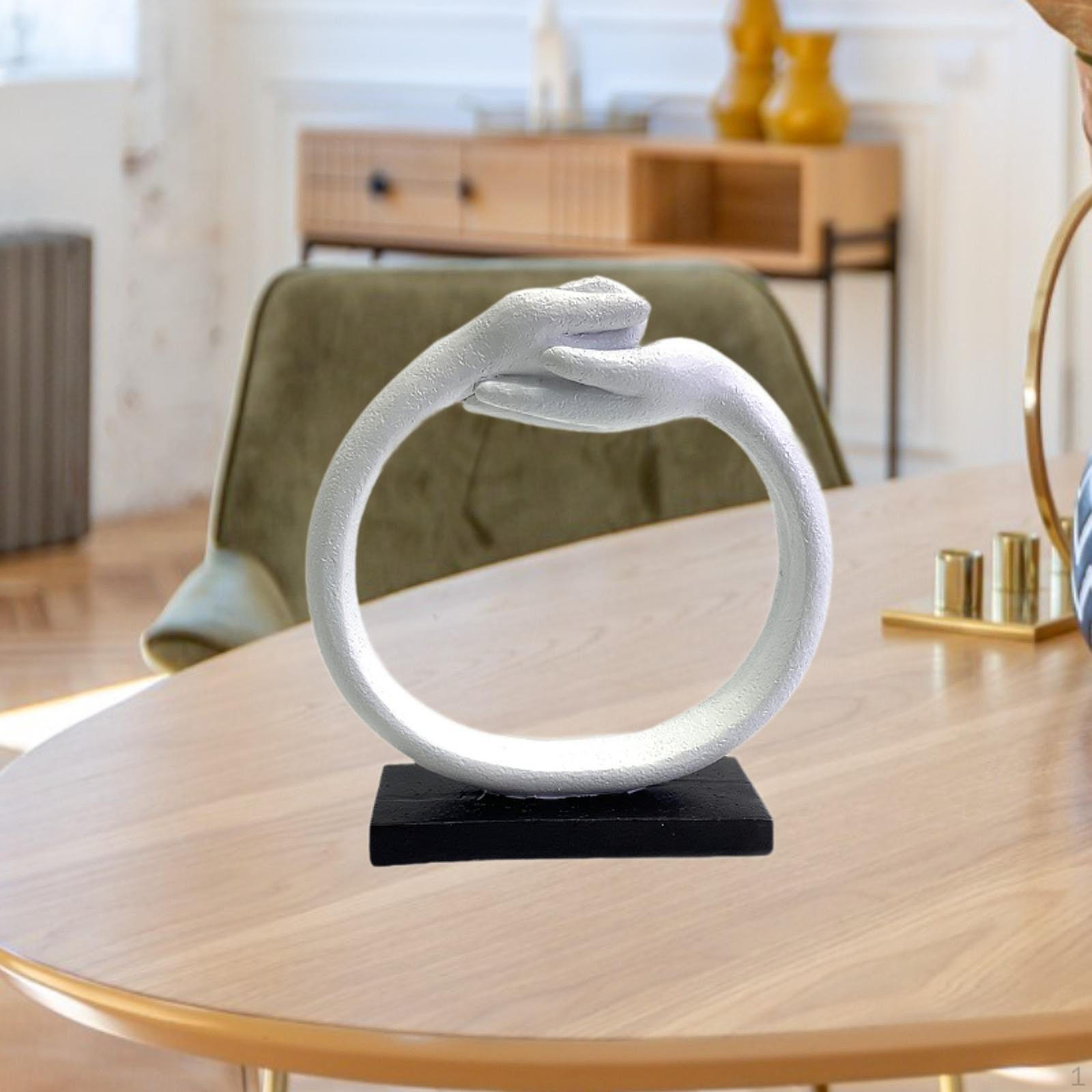 

Abstract Hands Statue Modern Sculpture Collectible Gift Craft Delicate Resin Figurine Desktop Style B White