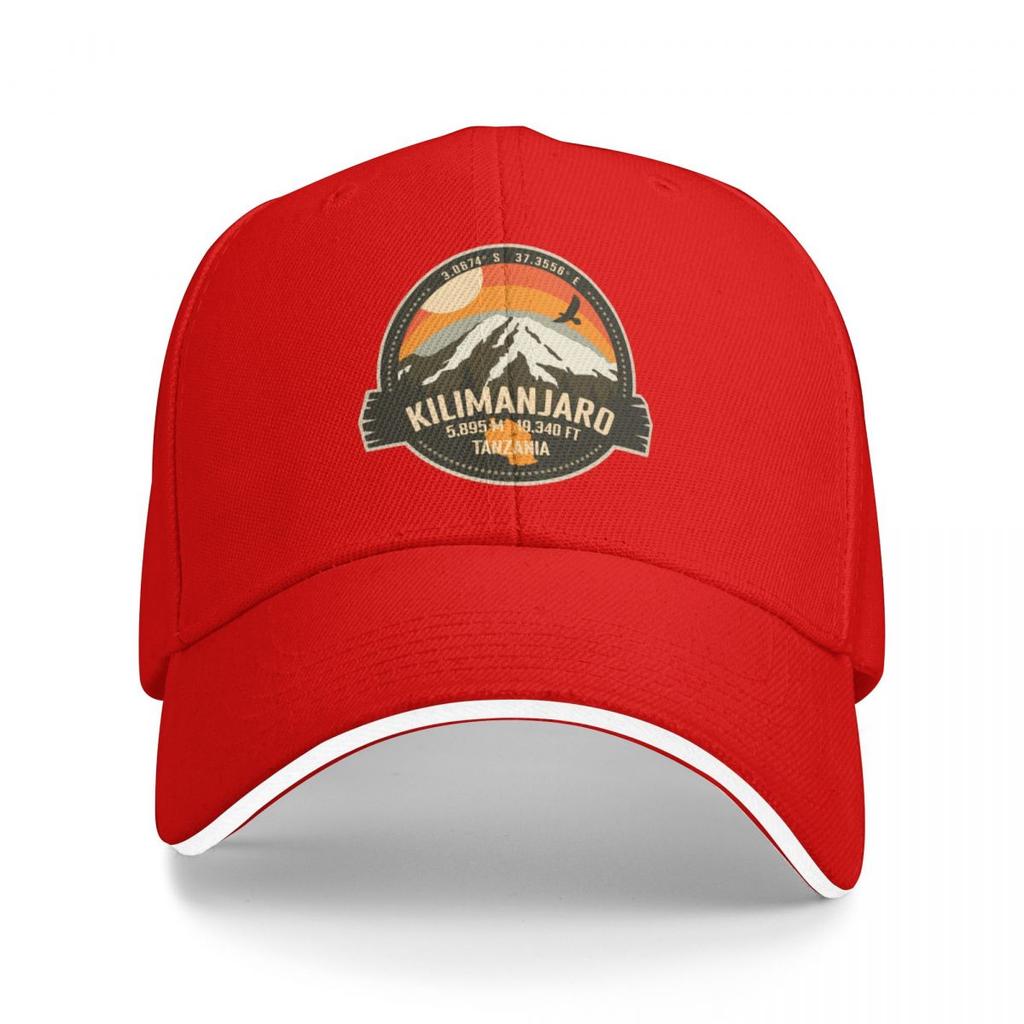 Mt Kilimanjaro Tanzania, Africa - Summit Mountain Trekking Retro Badge Baseball Cap Gentleman Hat Big Size Hat Women's Men's