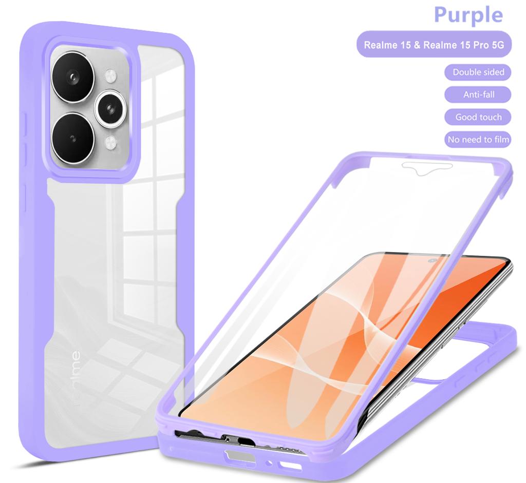 360 Full Body Front+Back Clear Phone Case For OPPO Realme 15 Pro Realme15 5G Screen Film Shockproof Back Cover