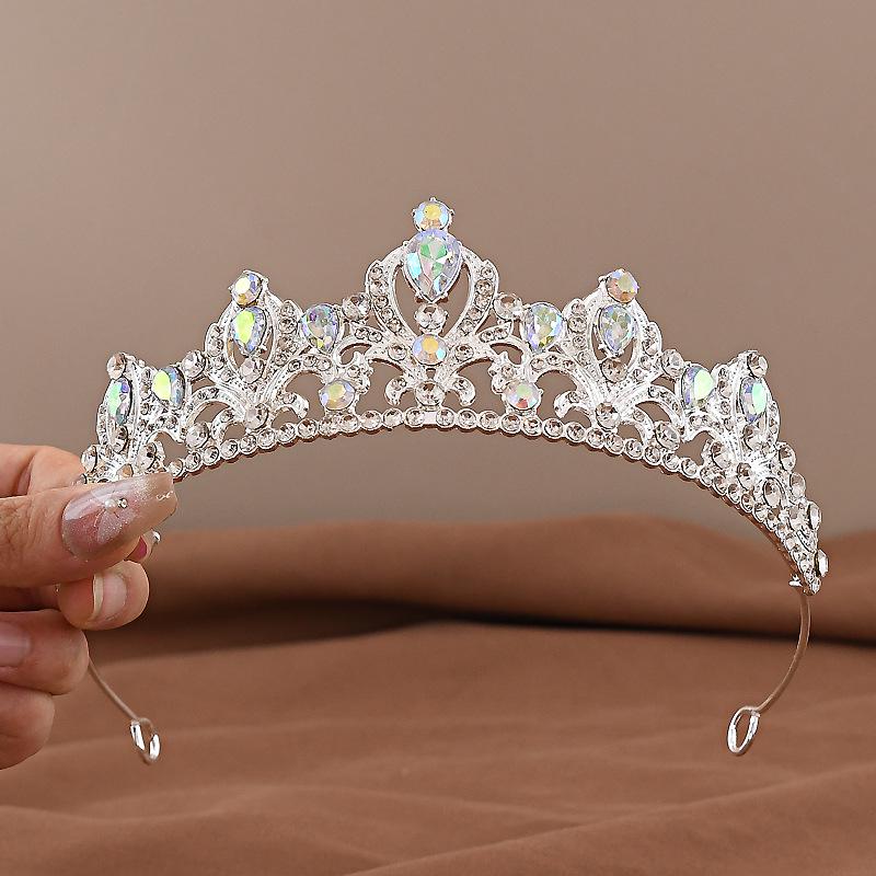 Baroque Rhinestone Bridal Crown - European Style Wedding Headdress for Women