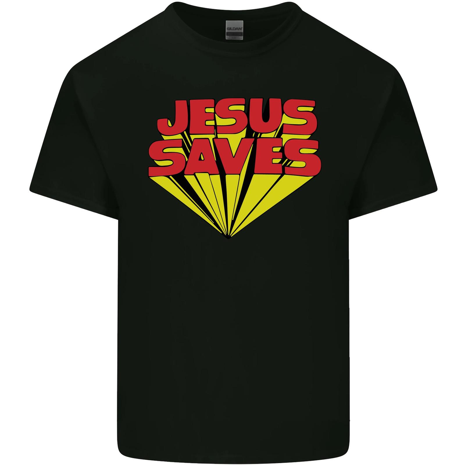 Jesus Saves Funny Christian Mens Cotton T-Shirt Tee Top S разноцветный
