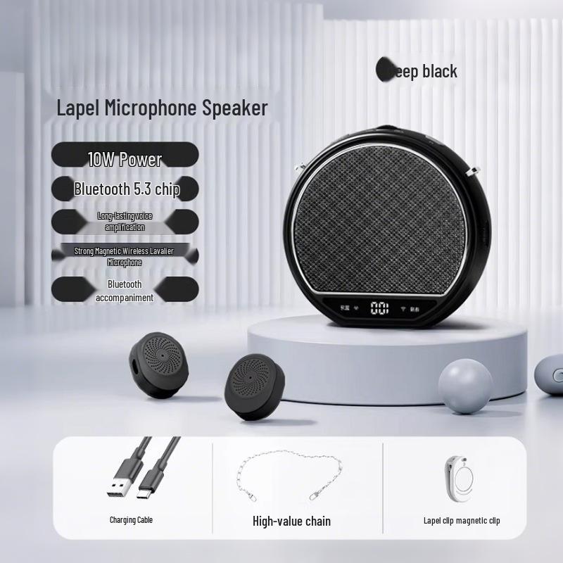 M28 Magnetic Wireless Lavalier Microphone & Bluetooth Speaker for Lectures and Tours