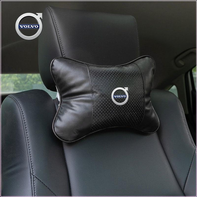 1Pcs Car Seat Headrest Auto Volvo Logo Neck Pillow Car Accessories for Volvo Xc90 S60 S80 Xc60 Xc70 Xc90 Fh V50 S40 C30