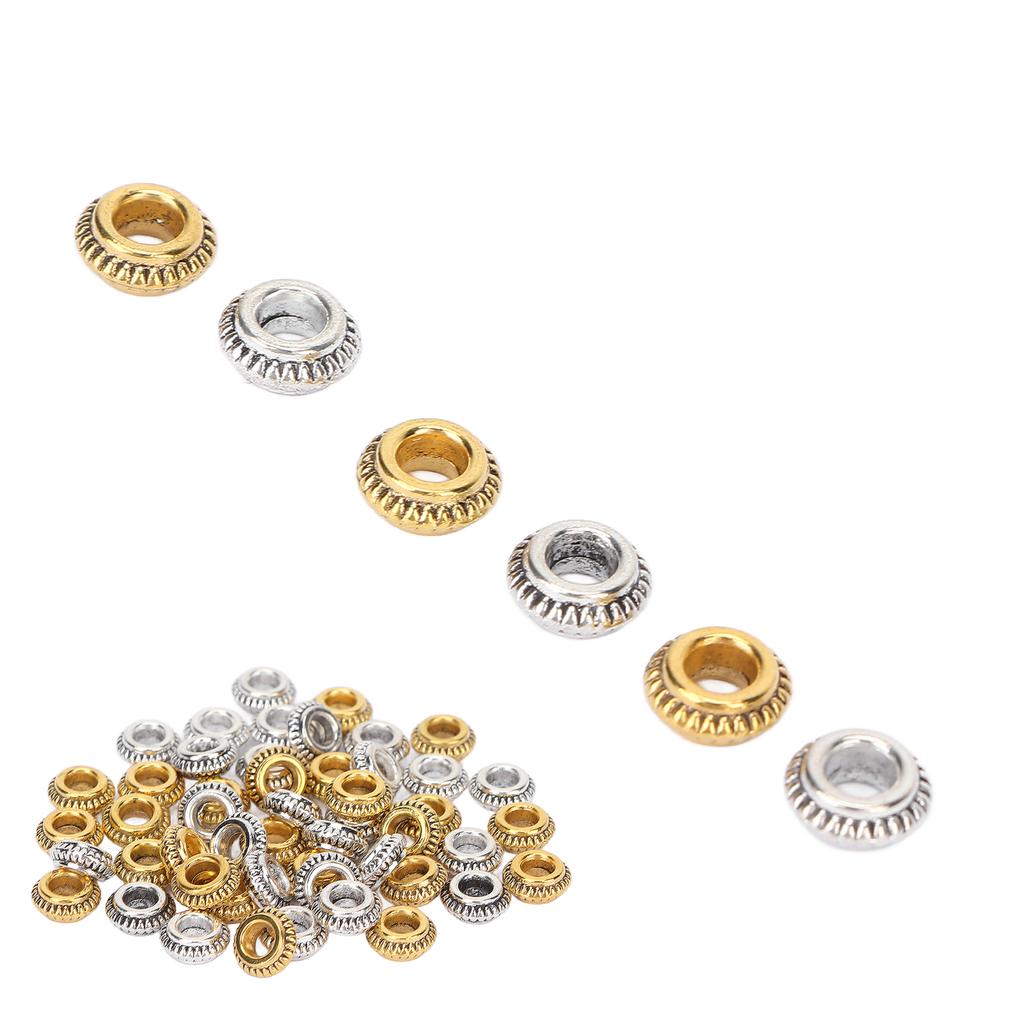 50pcs Zinc Alloy Hair Dreadlocks Rings Gold Silver Hair Beard Decoration Rings DIY Jewelry Accessories