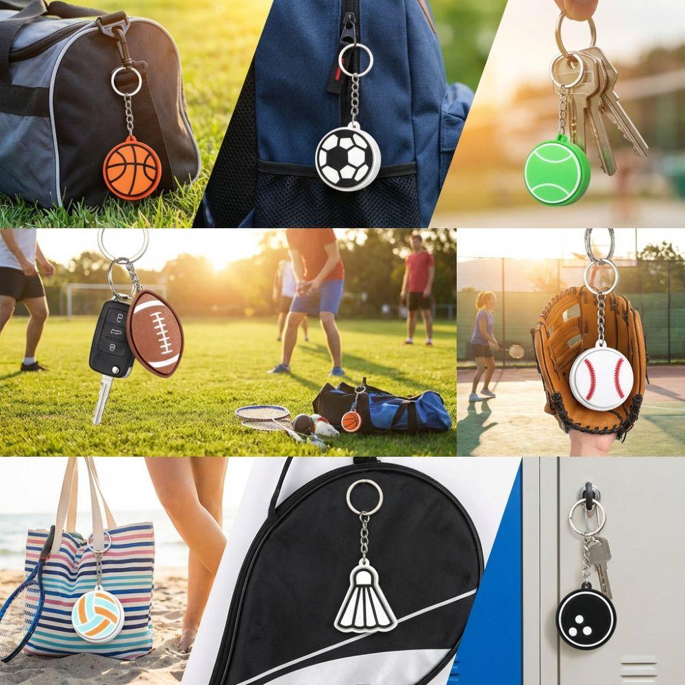 3D Printed Button Balls Key Chain Sport Theme Sports Balls Pendant Kids Birthday Party