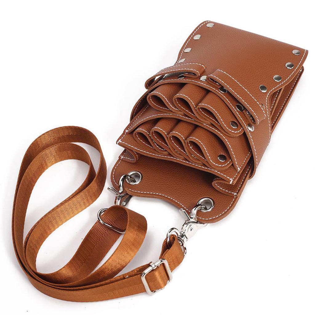 Lightweight Hairdressing Tool Pouch Organizer 7 Pocket Scissor Storage Case Adjustable Strap Belt Clip For Salon Use
