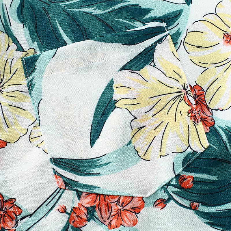 Versatile Men's Quick-Dry Shorts & Floral Shirt Set - Retro Hainan Island National Trend