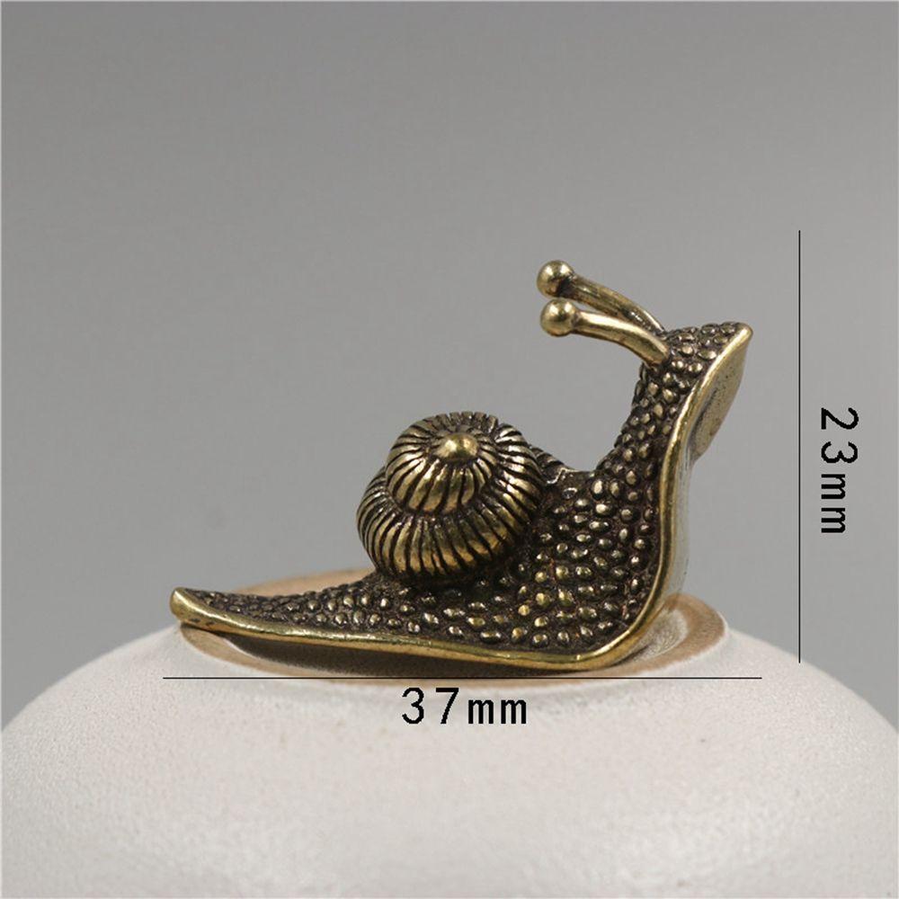 Home Decorations Copper Craft Tea Pet Snail Figurines Desk Ornament Animal Toy Table Pets