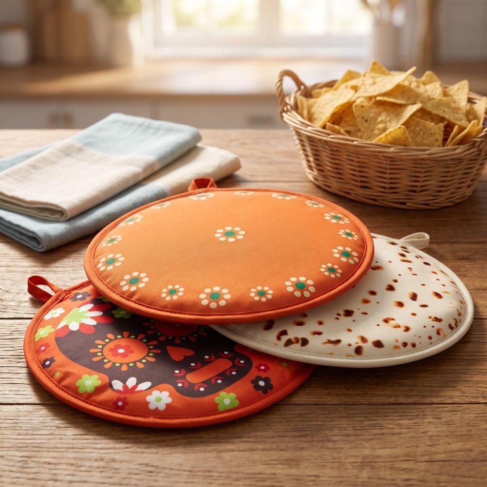 Reusable Tortilla Keeper Round Shape Tortilla Warmer Premium Insulated Bag Picnic