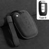 Leather Car Key Case Cover Shell Fob For Hyundai Protector Keychain