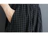 Women's Hepburn Style Plaid Midi Skirt - Three-Piece Dark Irregular A-line for Summer