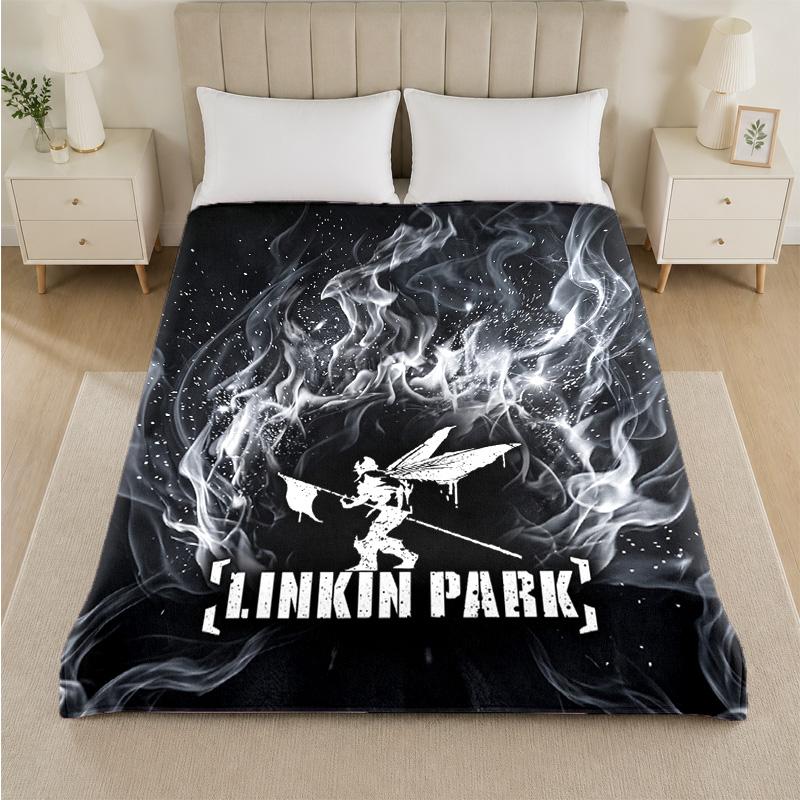 Linkin Park Druck Flanelldecke Gemütliche Leichte Plüschdecke für Bett Sofa Haushalt