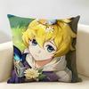 Mika Genshin Game Cushion Cover Natural Linen Organic Fabric DoubleSided Printing Room Sofa Decor Pillow Case