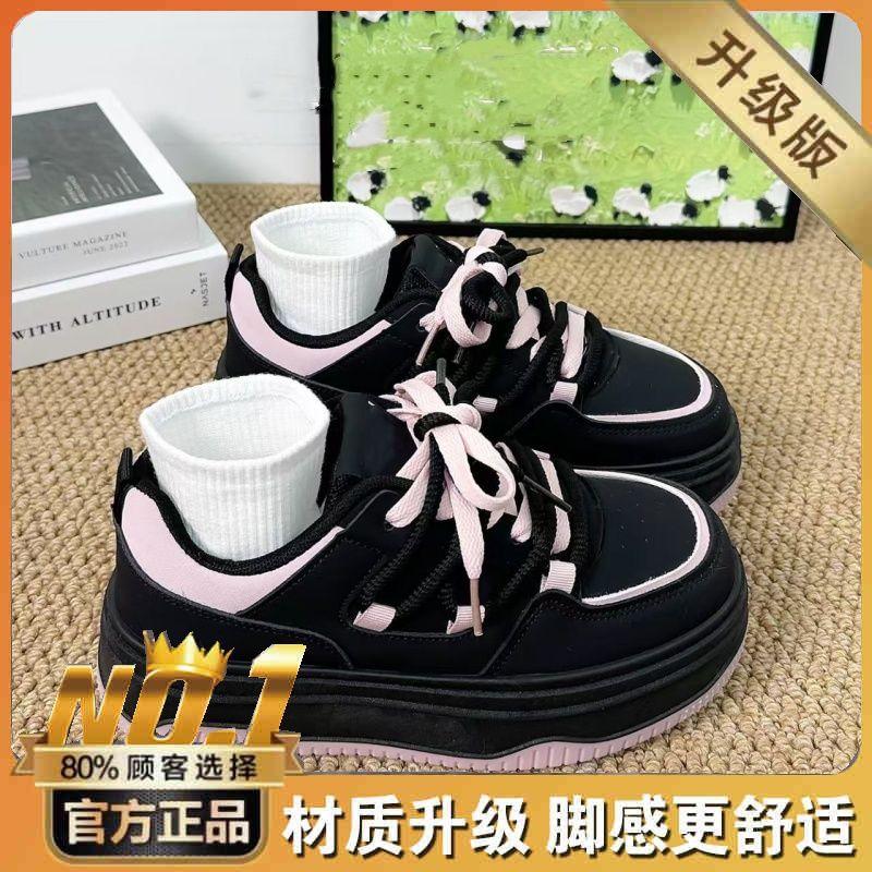 Niche original black powder shoes 22 new casual spring platform sports shoes 35