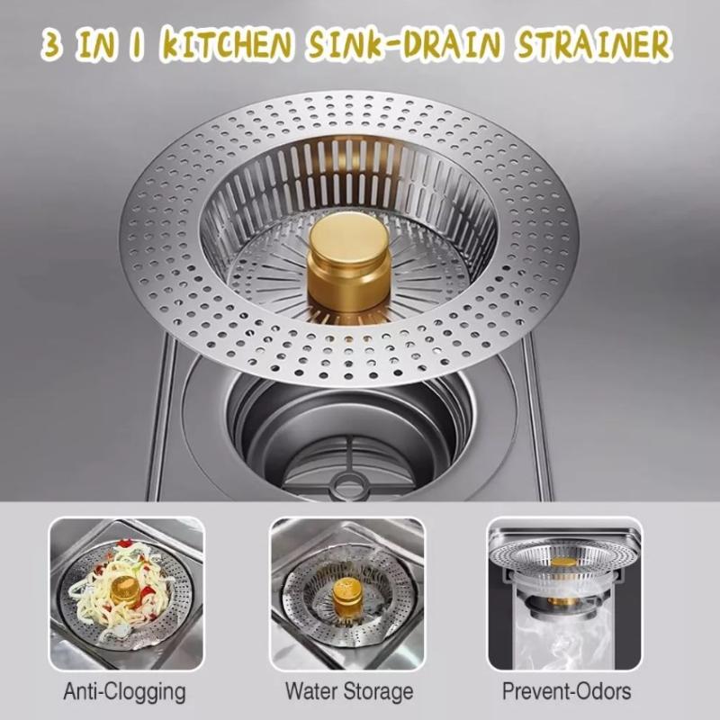 1Pcs Sink Drain Filter Bounce Core-Odor&Leak Prevention,Dishwashing Drain Filter,Anti-Clog Strainer