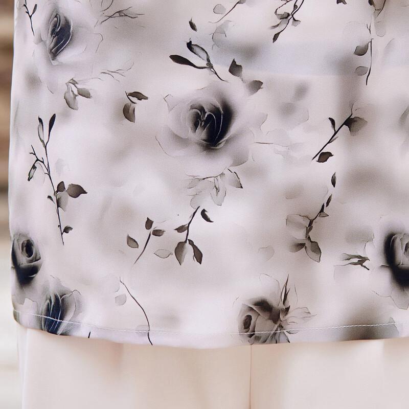 Pasite Women's Floral Chiffon Summer T-shirt